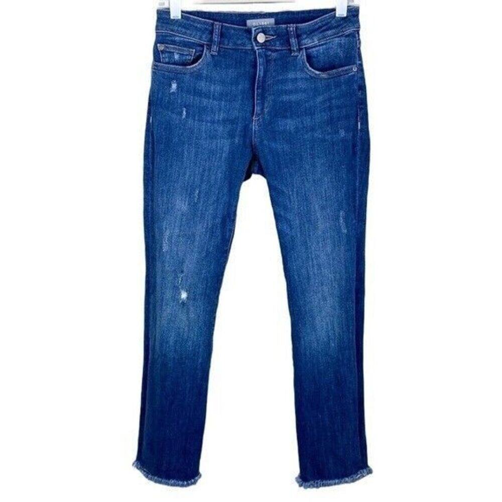 DL1961 Mara Ankle Mid Rise Instasculpt Straight Jean Womens Size 27 Relaxed Boho - Picture 2 of 12
